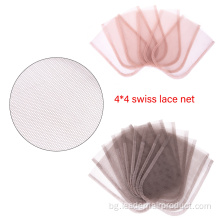 4×4 13×4 Швейцарска дантелена мрежа за коса за направа на перуки
